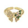 Green Cubic Zirconia Butterfly Cuff Ring KK-D067-28G-RS-2