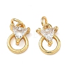 Brass Pave Clear Cubic Zirconia Charms CU-CBAF0F8-14G-1