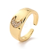 Moon Cubic Zirconia Dome Ring for Her RJEW-C017-12G-RS-3