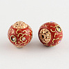 Round Handmade Grade A Rhinestone Indonesia Beads X-IPDL-S033-03-1