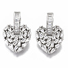 Brass Micro Pave Cubic Zirconia Dangle Huggie Hoop Earrings EJEW-S201-216P-NF-1