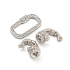925 Sterling Silver Micro Pave Clear Cubic Zirconia Fold Over Clasps STER-U001-16P-2
