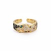 Cubic Zirconia Leopard Cuff Ring RJEW-S045-138-1