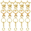 10Set 2 Styles Star Alloy Swivel Clasps with 10Pcs Iron Split Key Rings PURS-YW0001-01A-1