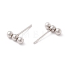 Tarnish Resistant 201 Stainless Steel Beaded Horizontal Bar Stud Earrings with 316 Stainless Steel Pin for Women X-STAS-K238-01P-3