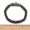 304 Stainless Steel Byzantine Chains Bracelets for Women Men BJEW-A031-04B-AS-4