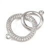 Brass Micro Pave Clear Cubic Zirconia Links Connector Charms KK-K413-05P-2