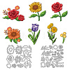 2Pcs 2 Styles Flower Carbon Steel Cutting Dies Stencils DIY-WH0309-3123-1