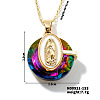 Luxury Fashionable American and European Style Brass Glass Virgin Mary Pendant Necklaces for Women DB7560-8-1