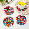 Round Wool Felt Ball Coasters AJEW-WH20020-151A-3