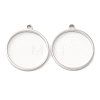 Non-Tarnish 304 Stainless Steel Open Back Bezel Flat Round Pendants X-STAS-Z040-04B-P-1