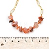 Natural Red Agate Chip Beaded Necklaces NJEW-C070-04G-01-3