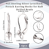 3 Pairs 925 Sterling Silver Leverback Earring Findings STER-BBC0001-83-2