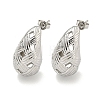 Teardrop Texture Hollow Brass Stud Earrings for Women EJEW-E312-12P-1
