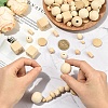 Natural Unfinished Wood Beads WOOD-YW0001-98-3