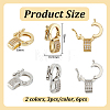 Olycraft 6Pcs 2 Colors Brass Micro Pave Clear Cubic Zirconia Twister Clasps KK-OC0001-47-2