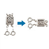 6 Sets 3 Style Alloy Box Clasps FIND-TA0001-54-19