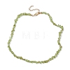 Natural Peridot Chip Beaded Necklace NJEW-JN04616-16-4