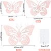 SUPERFINDINGS 4 Set 3D Butterfly Paper Mirror Wall Stickers DIY-FH0002-96-5