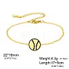304 Stainless Steel Sport Ball Link Bracelets for Women WG444BD-02-1