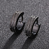 Round Ring 201 Stainless Steel Hoop Earrings FS-WGC3D9D-02-1
