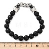 Punk Style Skull 304 Stainless Steel Glass Beads Bracelets for Women Men BJEW-D304-04AS-01-3