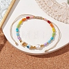 Colorful Glass Seed & Brass Braided Bead Bracelet BJEW-JB10138-04-2