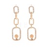 Brass Micro Pave Clear Cubic Zirconia Stud Earring Findings KK-S364-149-1