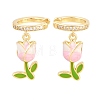 Valentine's Day Brass Clear Cubic Zirconia Cuff Earrings EJEW-Z164-09G-03-4