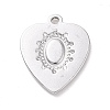 304 Stainless Steel Pendant Cabochon Settings STAS-G287-11P-2