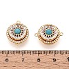 Brass Pave Clear Cubic Zirconia Magnetic Clasps KK-N287-09G-4