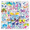 50Pcs Butterfly PVC Waterproof Stickers PW-WG52362-01-3