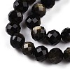 Natural Golden Sheen Obsidian Beads Strands G-S345-6mm-20-4