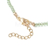 2Pcs 2 Styles Blue K9 Glass Teardrop Heart Pendant Electroplated Glass Faceted Rondelle Beaded Necklaces NJEW-JN05751-6