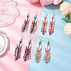 Handmade Glass Seed Beads Arrow Dangle Earrings EJEW-MZ00539-1