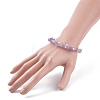 Natural Amethyst Chips Beaded Bracelet with Shell Pearl BJEW-TA00078-02-3
