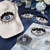 5Pcs Evil Eye Cloth Embroidered Appliques FIND-FG0003-07C-4