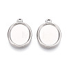304 Stainless Steel Pendant Cabochon Settings STAS-T067-69P-1