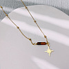 Natural Jasper & Stainless Steel Star Pendant Ball Chain Necklaces for Women YH4149-2-1