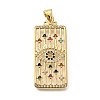 Rack Plating Brass Micro Pave Cubic Zirconia Pendants KK-L226-030G-04-1