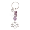 Heart Natural Mixed Gemstone Keychains KEYC-JKC01455-3