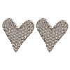 Rack Plating Heart Brass Pave Clear Cubic Zirconia Stud Earrings EJEW-I310-03P-2