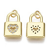 Valentine's Day Brass Micro Pave Cubic Zirconia Charms X-ZIRC-S067-016-NF-1