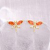 Brass Micro Pave Cubic Zirconia Stud Earrings for Women KK-A305-08G-3