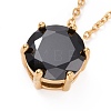 Flat Round Cubic Zirconia Pendant Necklace NJEW-G018-05M-G-2