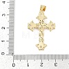 Brass Micro Pave Clear Cubic Zirconia Pendants KK-G522-51G-01-3