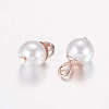 Plastic Pearl Charms X-IFIN-K032-02RG-2