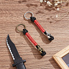 DELORIGIN 2Pcs 2 Colors Handmade Spartan Nylon Parachute Cord Keychain for Men KEYC-DR0001-13-4