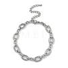 Anti-Tarnish 304 Stainless Steel Oval Link Chain Anklets AJEW-A057-05P-1