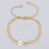 Golden Tone Daisy Braided Bead Bracelets WY1454-8-1